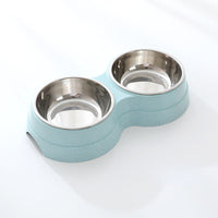 HKM-1920317 Double Stainless Steel Pet Feeder - Dog & Cat Food and Water Bowls, Convenient and Durable Design