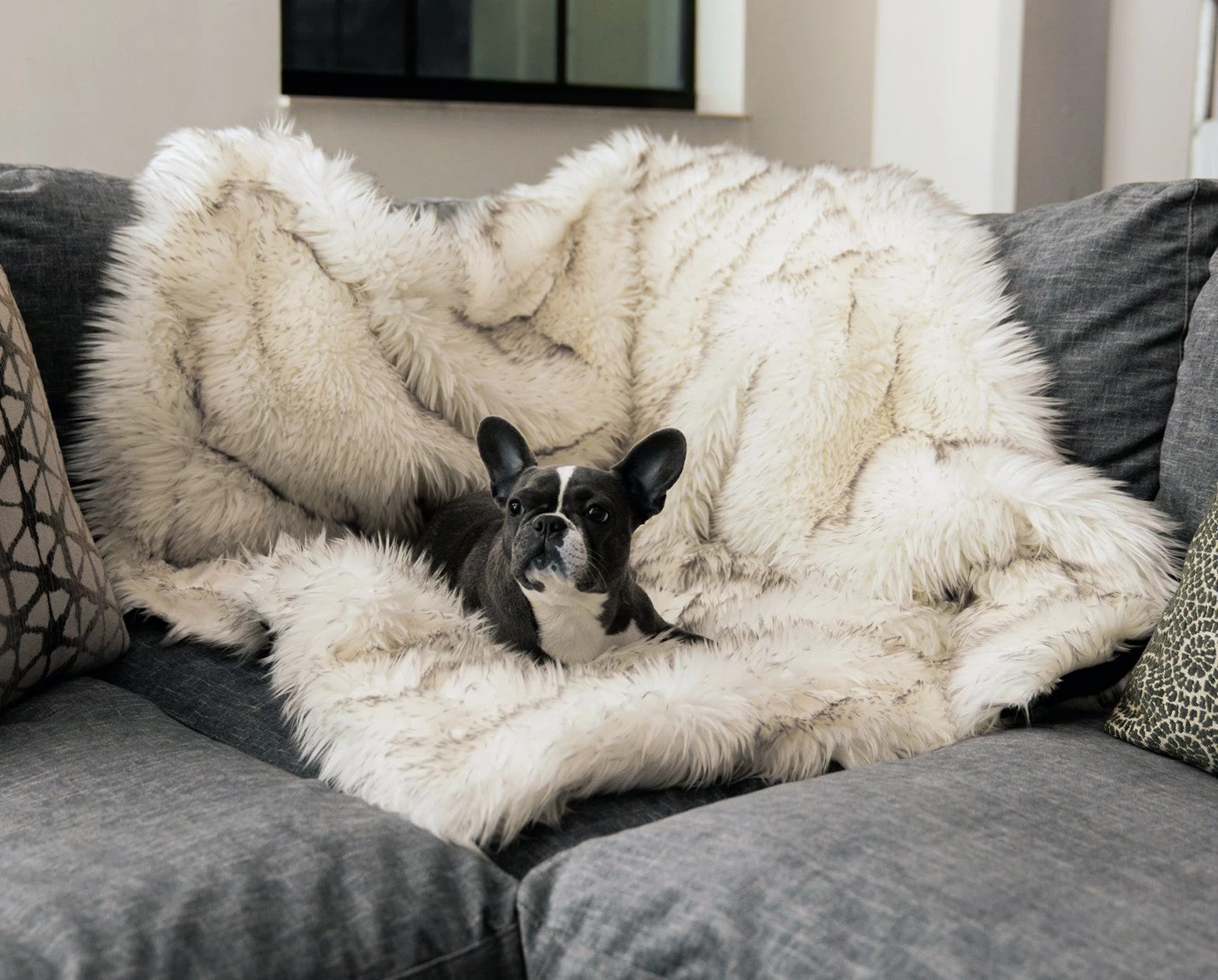 HKM-1921853 Plush Waterproof Dog House Blanket - Soft Cloth Pet Nest in Beige