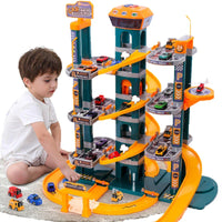 HKM-192211 Electric Multilayer Car Parking Garage Set for Kids - DIY Assembly Educational Toy, 2-4 Years