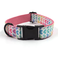 HKM-1922621 Pink Polyester Pet Collar and Traction Rope Bow Set for Comfortable Walks
