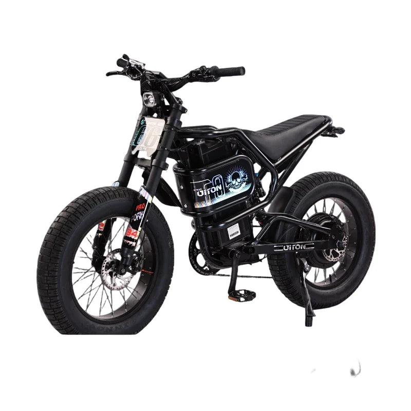 HKM-192275 60V 3000W Electric Off-Road Bike with 25Ah Battery, 7-Speed Gears, Hydraulic Disc Brakes, and Dual Suspension