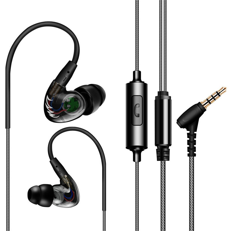 HKM-192275 F1 Pro Sports Heavy Bass HIFI In-Ear Headphones with Silicone Earplugs, 3.5mm Jack, Red or Blue