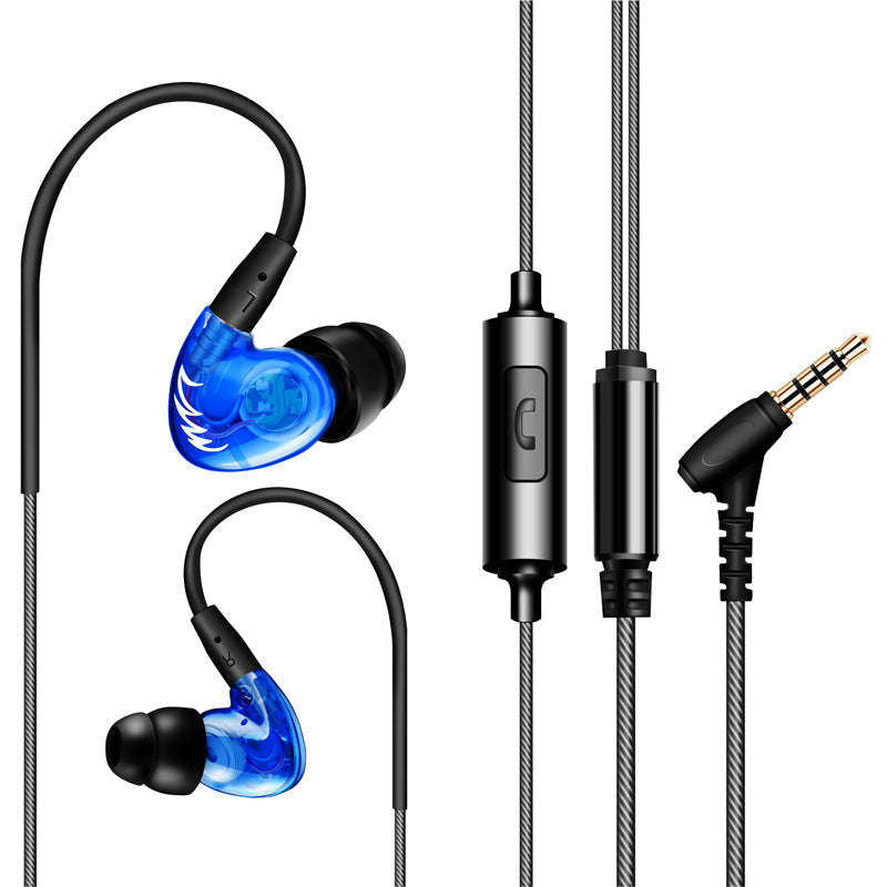 HKM-192275 F1 Pro Sports Heavy Bass HIFI In-Ear Headphones with Silicone Earplugs, 3.5mm Jack, Red or Blue