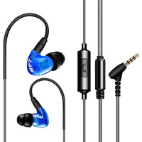 HKM-192275 F1 Pro Sports Heavy Bass HIFI In-Ear Headphones with Silicone Earplugs, 3.5mm Jack, Red or Blue