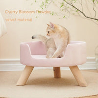 HKM-1922877 Cozy Semi-Enclosed Solid Wood Cat Nest for Warm Winter Comfort