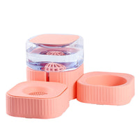 HKM-1923005 Magnetic Pet Bowl Feeder Set - Versatile Drinking Fountain and Feeding Solutions in Pink, Blue, Gray, and White