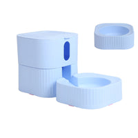 HKM-1923005 Magnetic Pet Bowl Feeder Set - Versatile Drinking Fountain and Feeding Solutions in Pink, Blue, Gray, and White