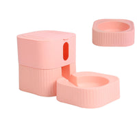 HKM-1923005 Magnetic Pet Bowl Feeder Set - Versatile Drinking Fountain and Feeding Solutions in Pink, Blue, Gray, and White