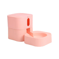 HKM-1923005 Magnetic Pet Bowl Feeder Set - Versatile Drinking Fountain and Feeding Solutions in Pink, Blue, Gray, and White