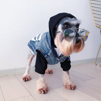 HKM-1925181 Denim Dog Vest with Zebra Stripes for Small to Extra Large Dogs
