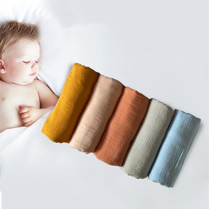 HKM-192531 Bamboo Cotton Dyed Wrap Towel for Newborns - Soft, Absorbent & Breathable 120x120cm