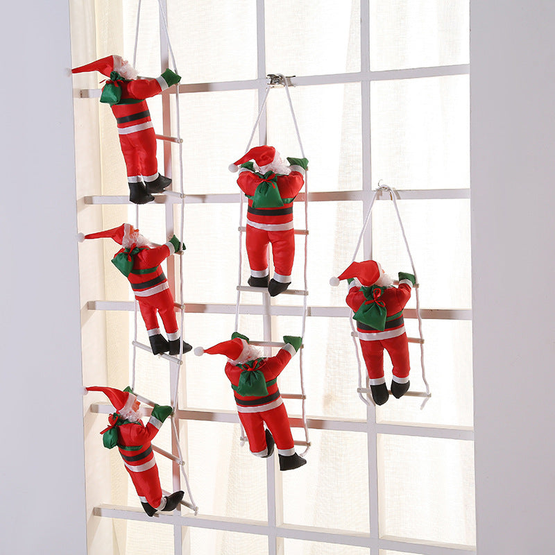 HKM-192723 Santa Claus Ladder Christmas Ornaments - Multiple Sizes Available in Plastic