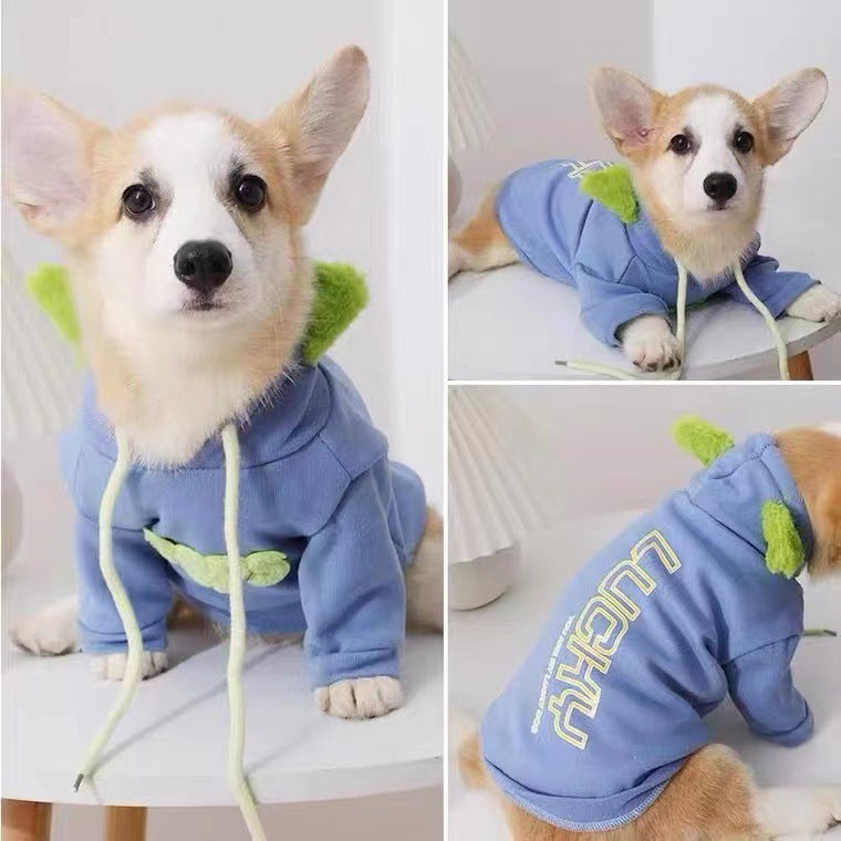 HKM-1928381 Schnauzer Bichon Teddy Autumn Winter Sweaters in Blue and Green for Small to Medium Dogs
