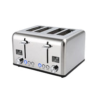 HKM-192851 Digital 4-Slice Electric Toaster with LED Display for Even Toasting and Smart Settings