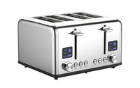 HKM-192851 Digital 4-Slice Electric Toaster with LED Display for Even Toasting and Smart Settings