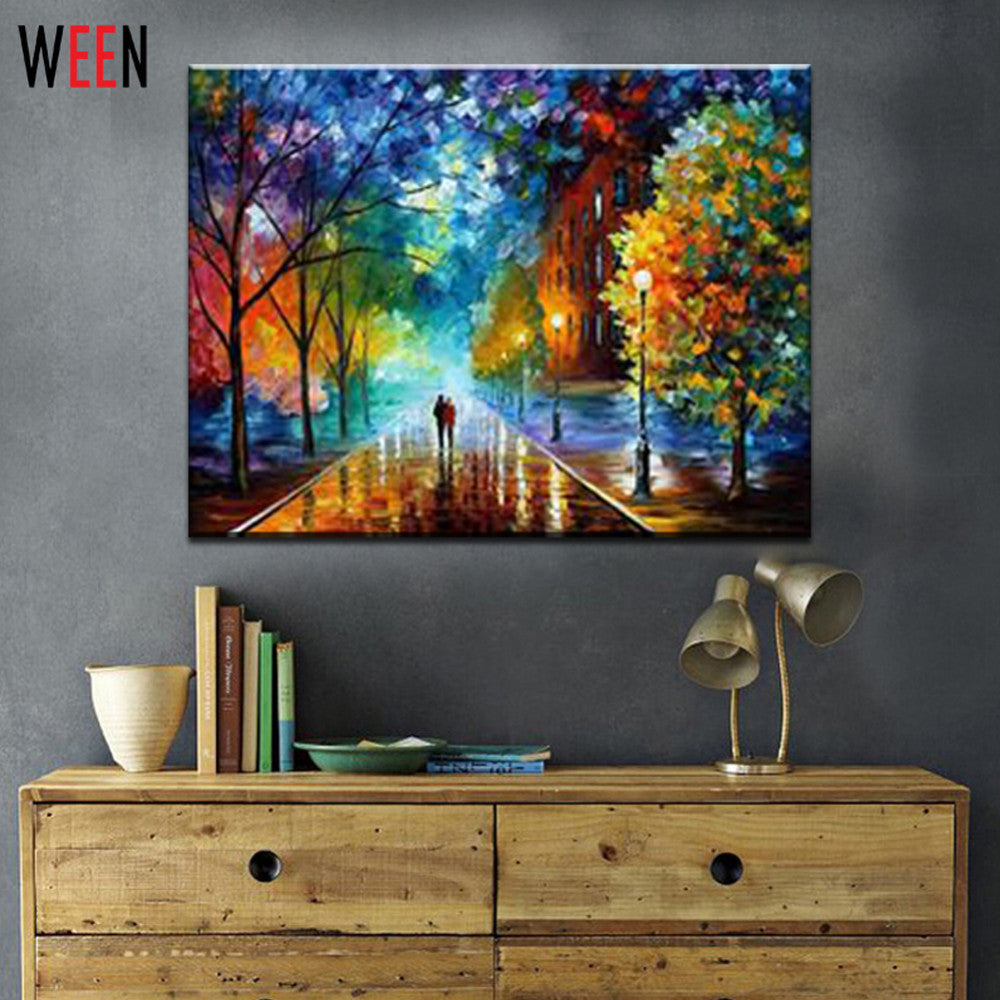 HKM-193107 Rural Landscape Paint by Numbers DIY Oil Painting on Canvas 40X50CM Home Decor