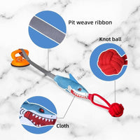 HKM-1931197 Interactive Shark Shaped Pet Toy with Suction Cup - Chew Toy for Dogs and Cats, Promotes Dental Health and Engagement