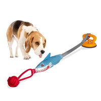 HKM-1931197 Interactive Shark Shaped Pet Toy with Suction Cup - Chew Toy for Dogs and Cats, Promotes Dental Health and Engagement