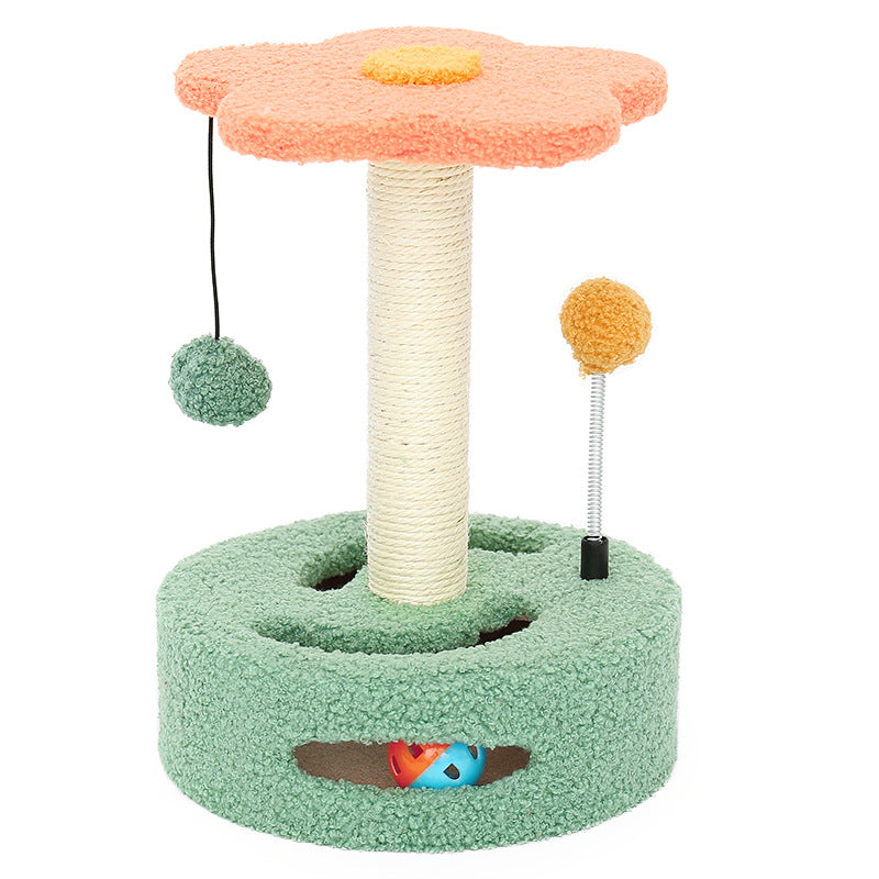 HKM-1931837 Colorful Cat Scratch Board with Sisal Rope and Fur – Multi-Functional Climbing Frame for Cats