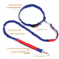 HKM-1932349 Adjustable Reflective Dog Running Belt with Elastic Leash for Small to Medium Dogs, Comfortable Nylon Traction Rope for Hands-Free Walking and Hiking