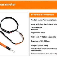 HKM-1932349 Adjustable Reflective Dog Running Belt with Elastic Leash for Small to Medium Dogs, Comfortable Nylon Traction Rope for Hands-Free Walking and Hiking