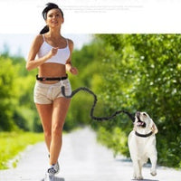 HKM-1932349 Adjustable Reflective Dog Running Belt with Elastic Leash for Small to Medium Dogs, Comfortable Nylon Traction Rope for Hands-Free Walking and Hiking