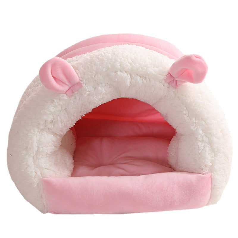 HKM-1932605 Cozy All-Season Closed Cat Nest - Washable Winter Mat for Kittens