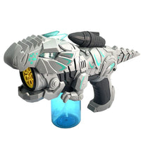 HKM-193363 Mecha Dinosaur Bubble Maker with Light and Music for Kids, Fun Outdoor Soap Bubble Toy