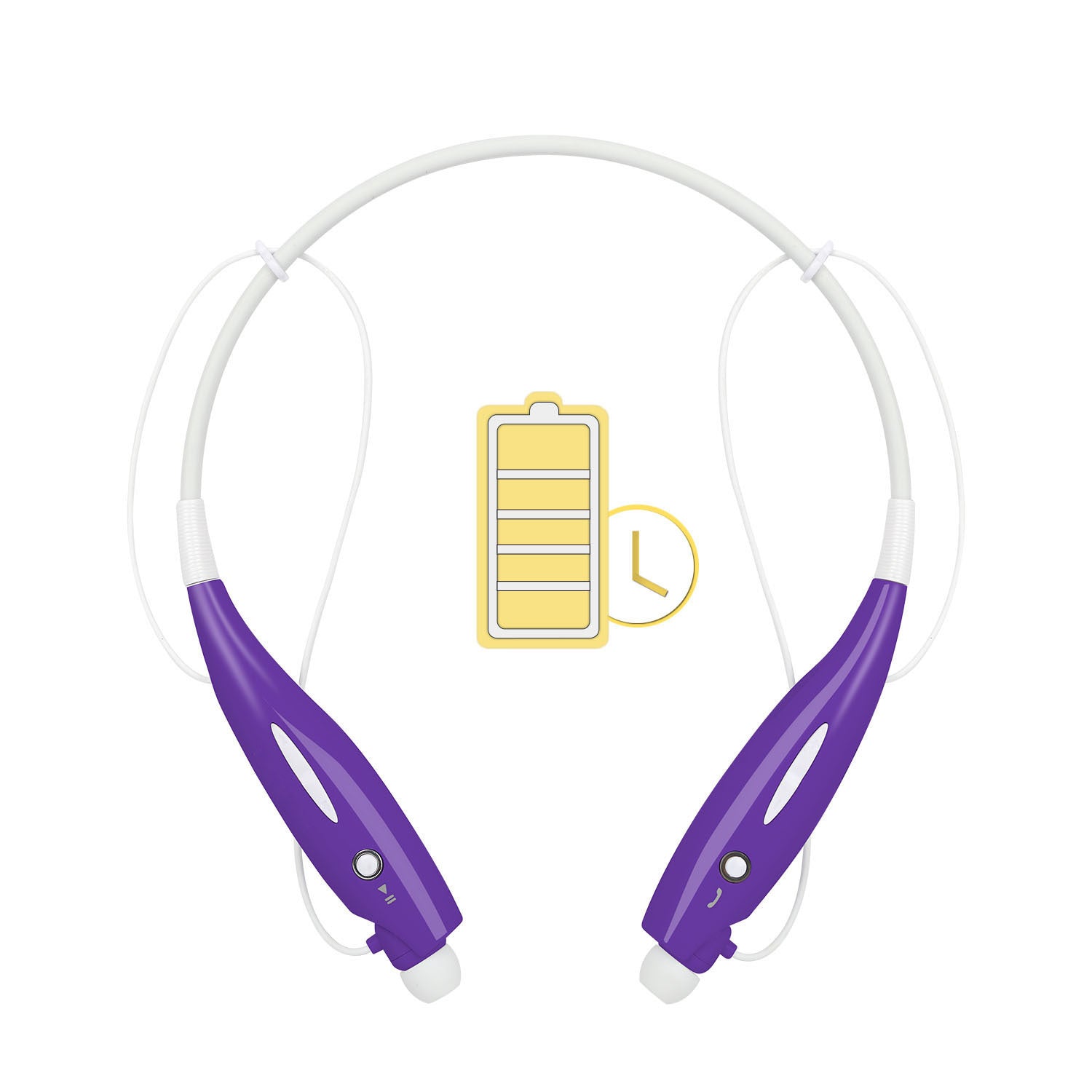 HKM-193427 Wireless Stereo Neckband Headphones with Built-in Mic, IPX4 Waterproof Earbuds, and Long Battery Life