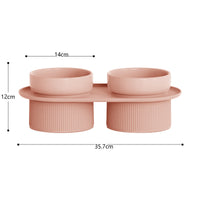 HKM-1934525 Ceramic Double Bowl for Cats and Dogs - Removable, Easy to Clean, Safe and Durable Design