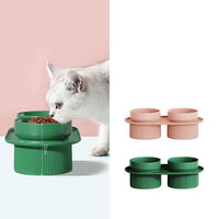 HKM-1934525 Ceramic Double Bowl for Cats and Dogs - Removable, Easy to Clean, Safe and Durable Design