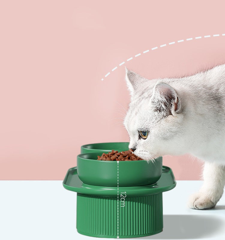 HKM-1934525 Ceramic Double Bowl for Cats and Dogs - Removable, Easy to Clean, Safe and Durable Design