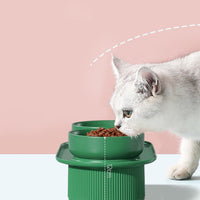 HKM-1934525 Ceramic Double Bowl for Cats and Dogs - Removable, Easy to Clean, Safe and Durable Design