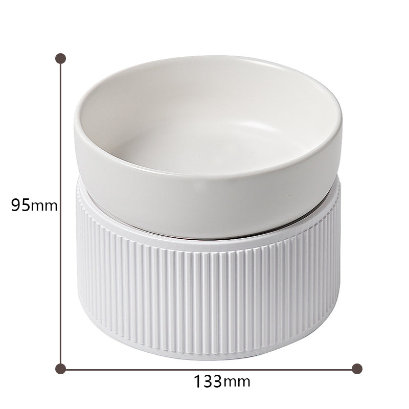 HKM-1934525 Ceramic Double Bowl for Cats and Dogs - Removable, Easy to Clean, Safe and Durable Design