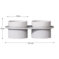 HKM-1934525 Ceramic Double Bowl for Cats and Dogs - Removable, Easy to Clean, Safe and Durable Design