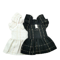 HKM-1934909 Woven Ruffle Sleeve Outfit with Bow Tie and Corsage for Pets