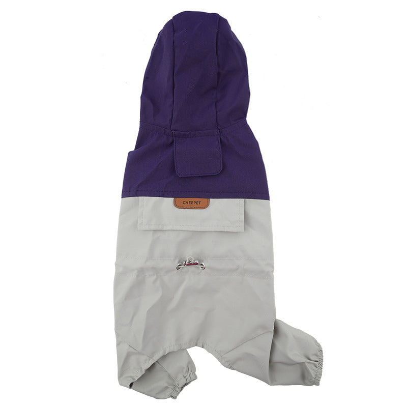 HKM-1935933 Stylish Pet Raincoat for Small and Medium Dogs - Waterproof Polyester, Multiple Colors Available
