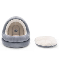 HKM-1938365 Cozy Crystal Velvet Cat and Small Dog Bed with Removable Mattress