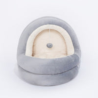 HKM-1938365 Cozy Crystal Velvet Cat and Small Dog Bed with Removable Mattress