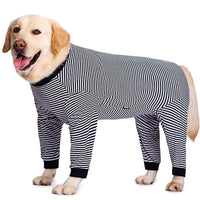 HKM-1938877 Striped Thin Dog Shirt for Golden Retrievers and Labradors in Sky Blue and Dark Blue, Various Sizes Available