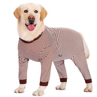 HKM-1938877 Striped Thin Dog Shirt for Golden Retrievers and Labradors in Sky Blue and Dark Blue, Various Sizes Available