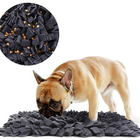 HKM-1939133 Pet Sniffing Mat for Training and Slow Feeding - Flannel Puzzle Blanket in Gray-Yellow, Black, Gray