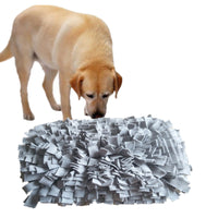 HKM-1939133 Pet Sniffing Mat for Training and Slow Feeding - Flannel Puzzle Blanket in Gray-Yellow, Black, Gray