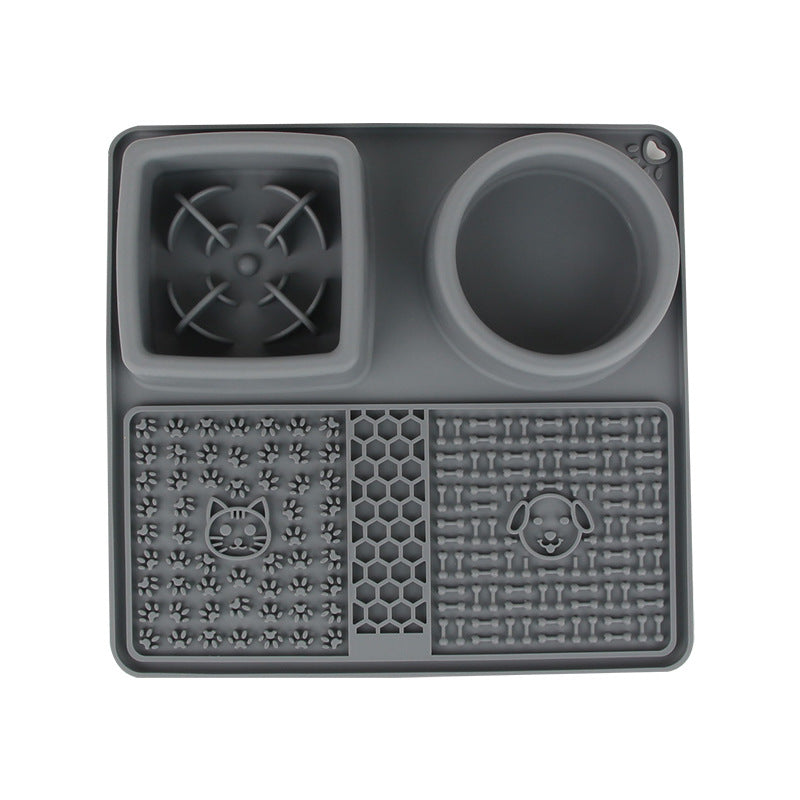 HKM-1940285 Silicone Multifunctional Pet Slow Feeding Bowl and Licking Mat in Multiple Colors