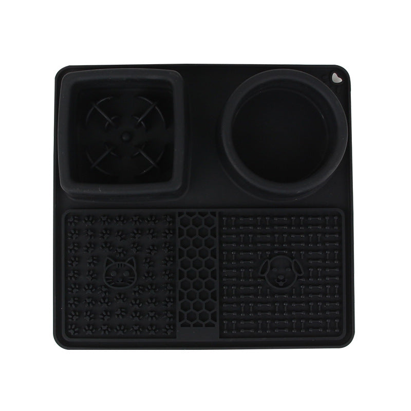 HKM-1940285 Silicone Multifunctional Pet Slow Feeding Bowl and Licking Mat in Multiple Colors