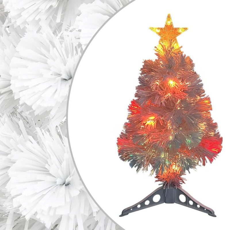 HKM-194067 64 cm White Artificial Christmas Tree with LED and Fiber Optic Lights
