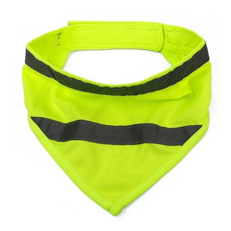 HKM-1941693 Reflective Dog Bandana in Bright Colors - Lightweight Polyester Scarf for Safety and Visibility