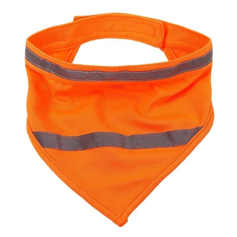 HKM-1941693 Reflective Dog Bandana in Bright Colors - Lightweight Polyester Scarf for Safety and Visibility