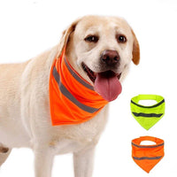 HKM-1941693 Reflective Dog Bandana in Bright Colors - Lightweight Polyester Scarf for Safety and Visibility