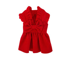 HKM-1942461 Puppy New Year Princess Costume in Red Corduroy ¨C Size XS to XL Available